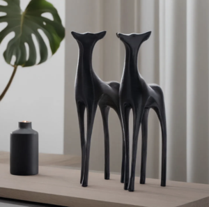Modern Minimalist Siyah Geyik Figürü